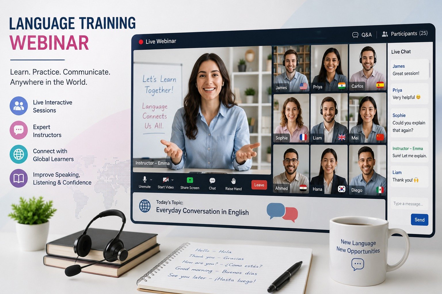 Online Language Training & Webinars